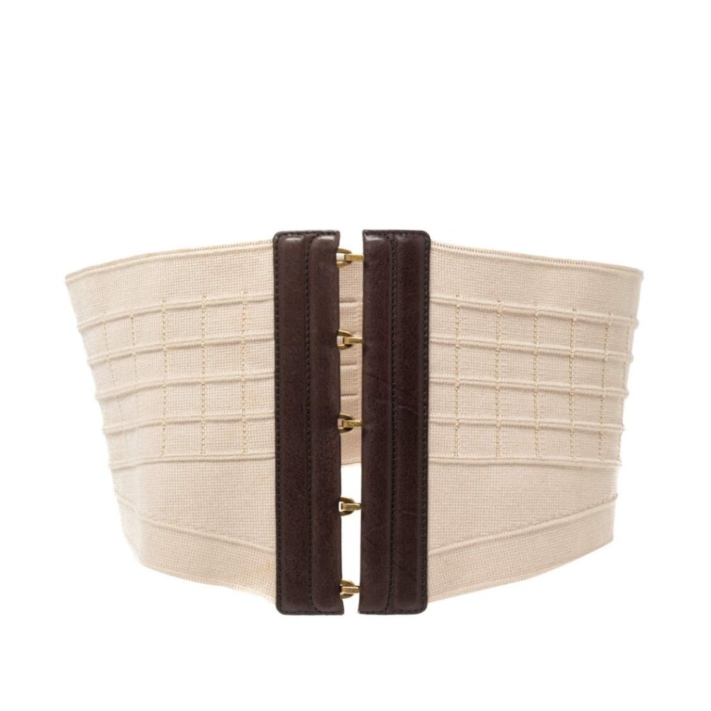 Yves Saint Laurent Corset Waist Belt Sz Medium Hook Type Closure Elastic